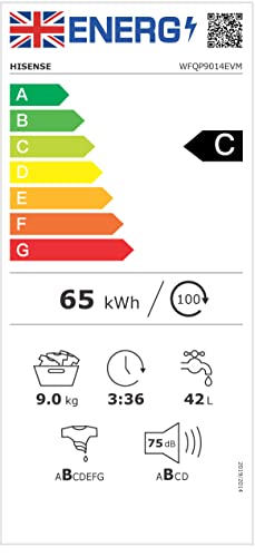 Hisense-WFQP9014EVM-Freestanding-9 KG-Front Load Washing Durable Inverter Machine-Steam Wash-Quick