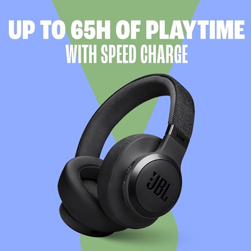 JBL Live 770 NC Wireless Over-Ear Headphones with Noise-Cancelling Technology and 65-Hour Battery Life, Black