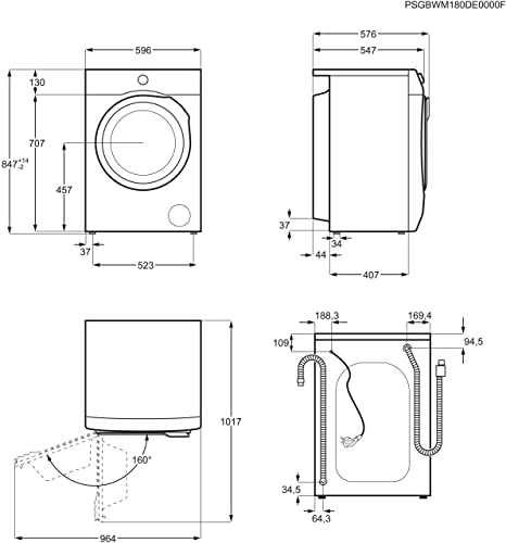 AEG Series 6000 L6FBA51480 washing machine Front-load 8 kg 1400 RPM White