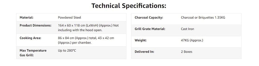 CosmoGrill Hybrid 4 Burner Barbecue with Waterproof Cover
