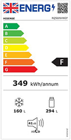 Hisense RQ560N4WCF Freestanding American Fridge Freezer Cross Door, No Frost, 454 liters, Stainless Steel  s