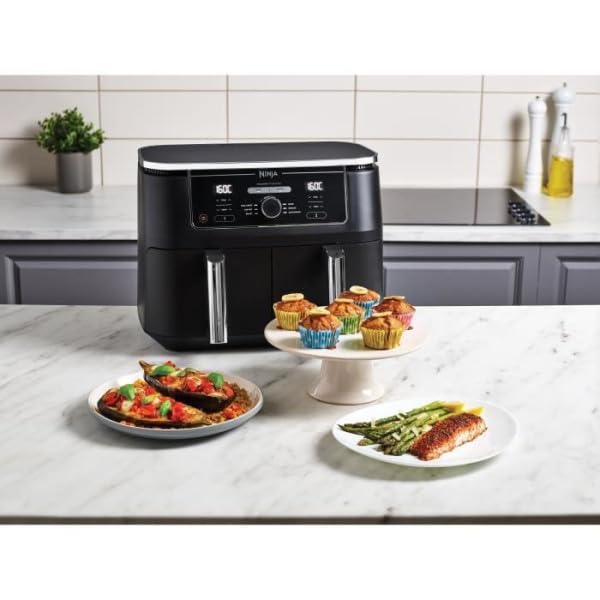 Ninja Foodi MAX Dual Zone Hot Air Fryer [AF400EU] 9.5 L Capacity, 2 Compartments