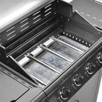 CosmoGrill Pro Deluxe 5 Gas Burner 4+1 Barbecue Grill, Steel Warming Rack, Side-Burner