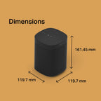 Sonos One (Gen 2) - The powerful Smart Speaker with Amazon Alexa Built-in, Black