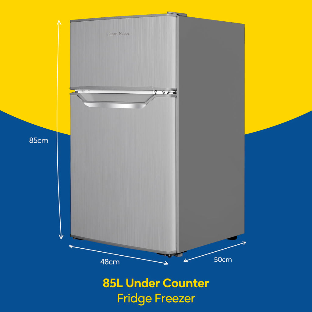 Russell Hobbs Undercounter Fridge Freezer 48cm Wide 85 Litre Total Capacity 61L/24L, LED Light