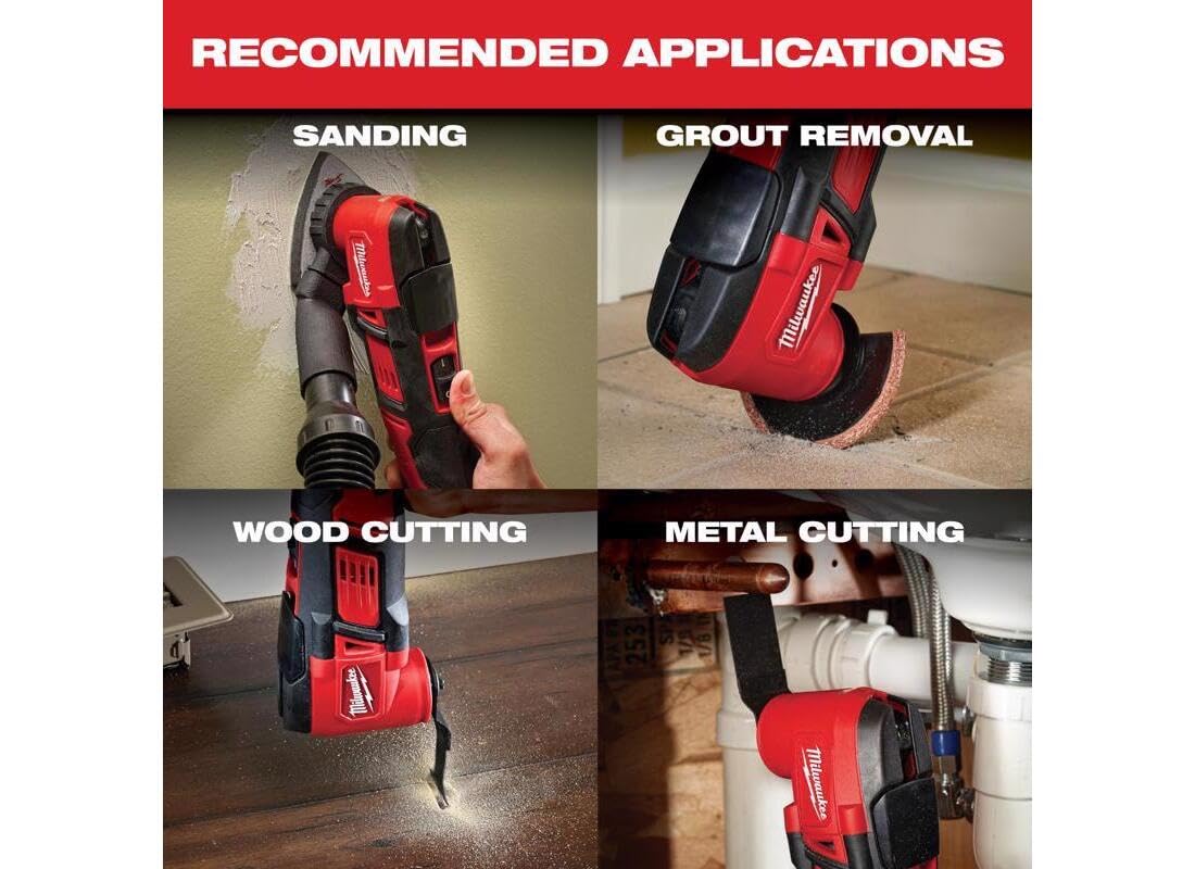 Milwaukee 2626-20 M18 18V Lithium Ion Cordless 18,000 OPM Orbiting Multi Tool