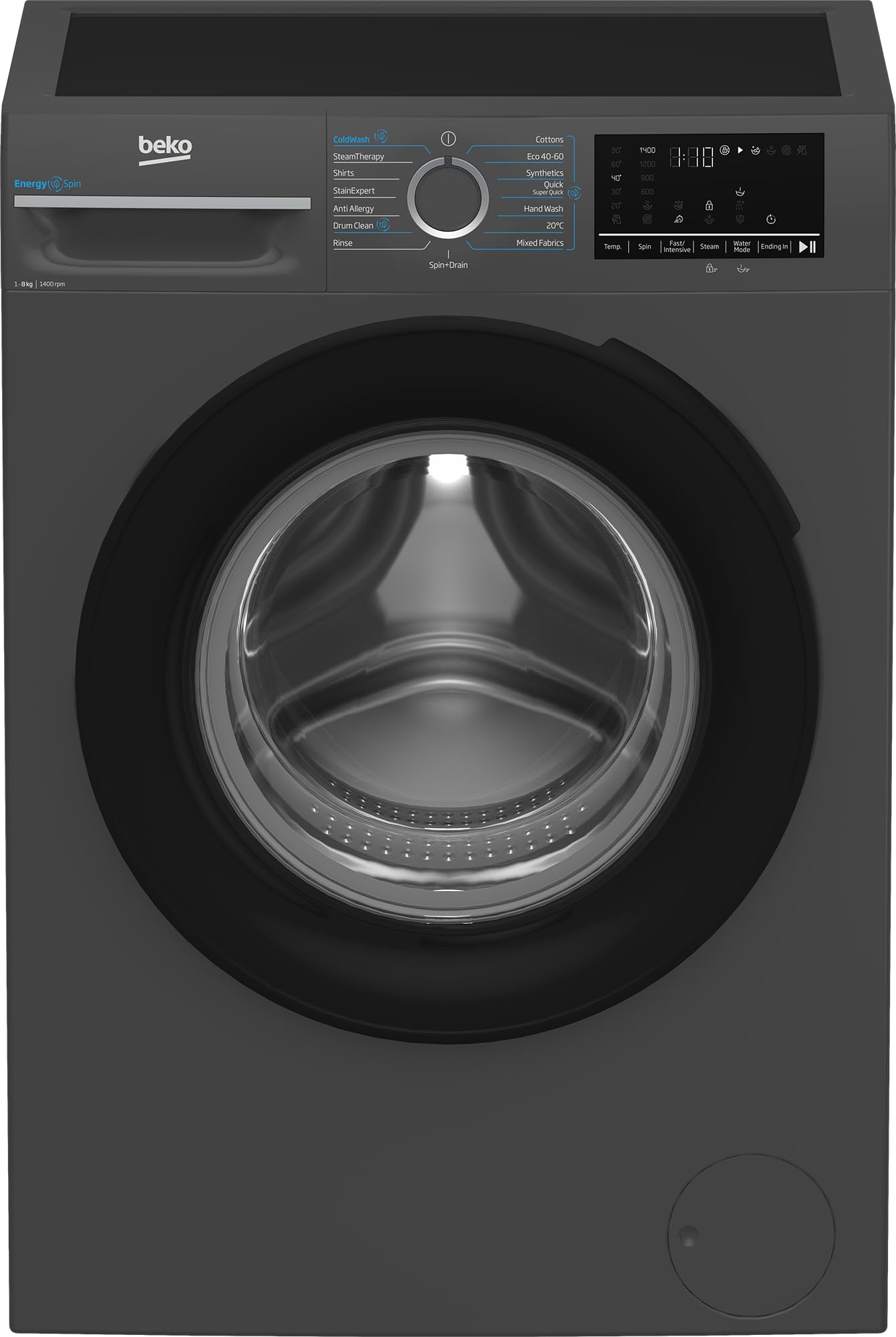 Beko 8 Kg Front Loading Washing Machine, 1400 RPM, 15 Programmes, LED Display