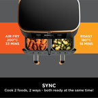 Ninja Foodi MAX Dual Zone Air Fryer, Amazon Exclusive, Tongs, 2 Drawers, 9.5L