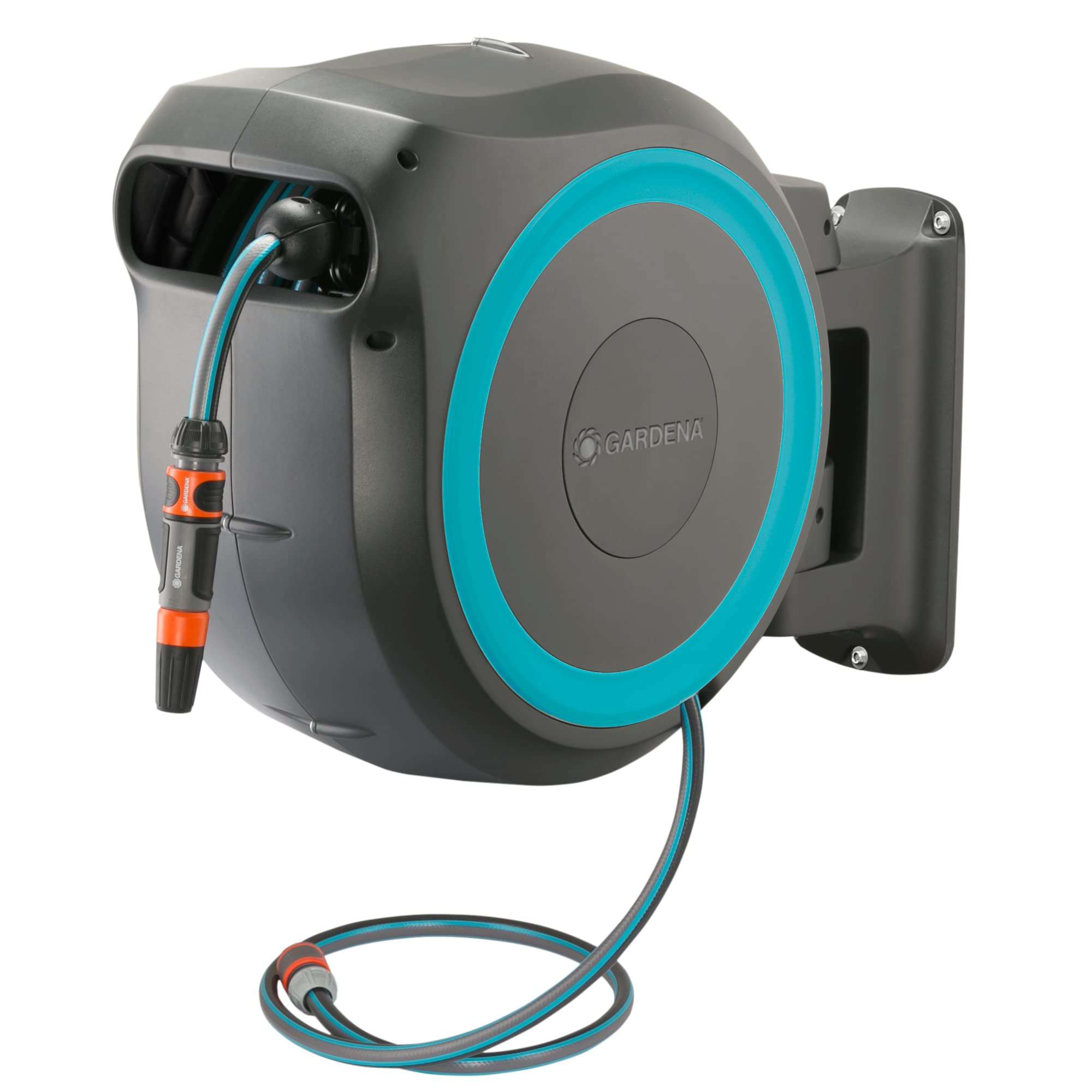 GARDENA (18630) Retractable Garden Hose Reel 115' ft, Wall Mounted