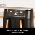 Ninja Foodi MAX Dual Zone Air Fryer, Amazon Exclusive, Tongs, 2 Drawers, 9.5L