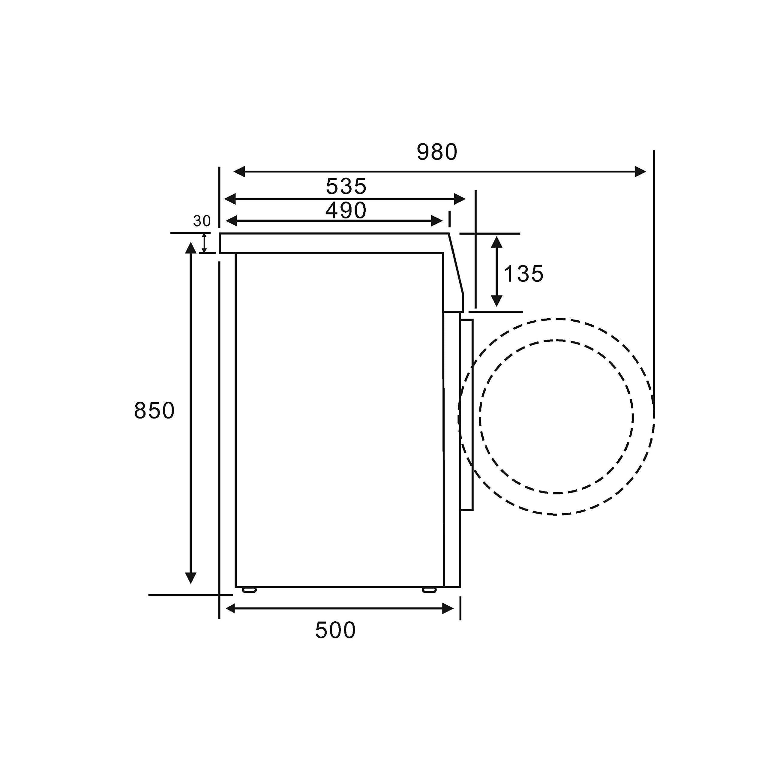 Midea MF200W70B/E Freestanding Washing Machine, BLDC Motor, Bright LED Display, Health Guard, Steam