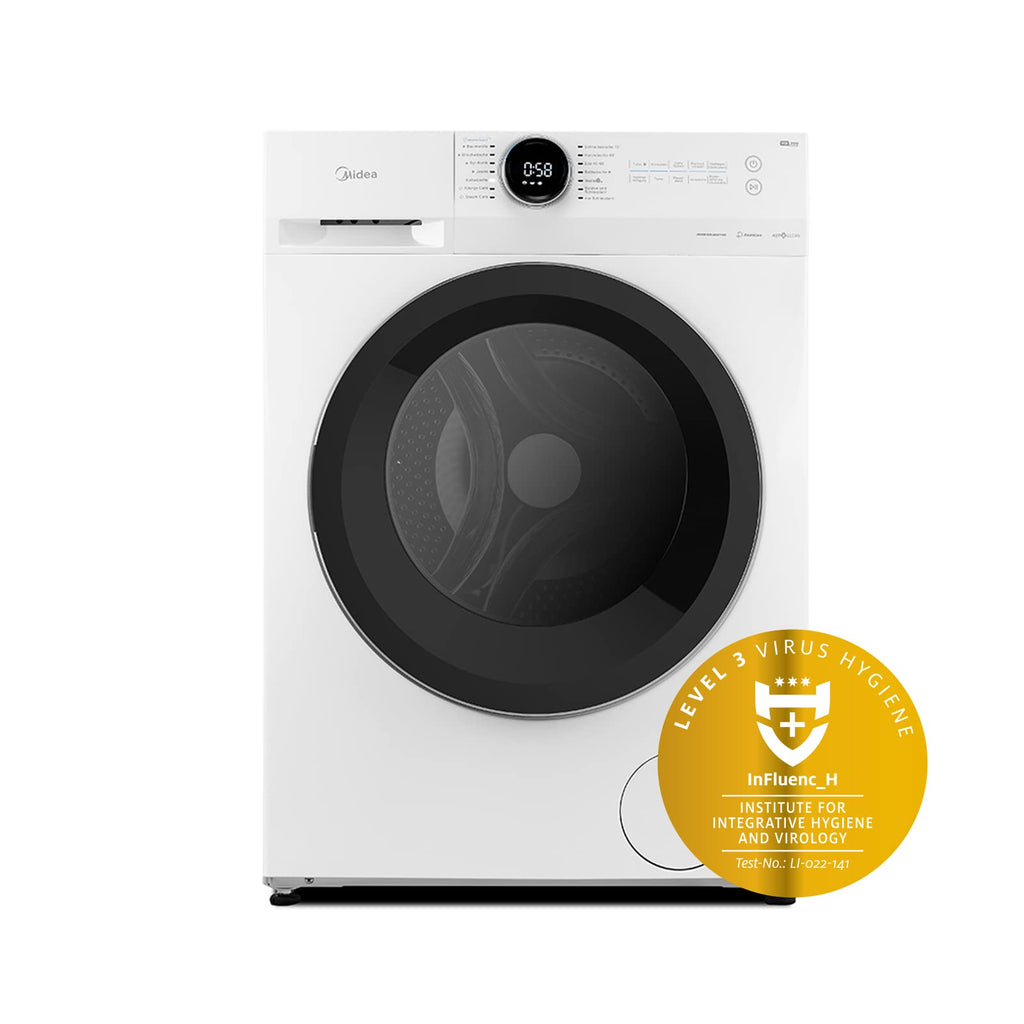 Midea MF200W70B/E Freestanding Washing Machine, BLDC Motor, Bright LED Display, Health Guard, Steam