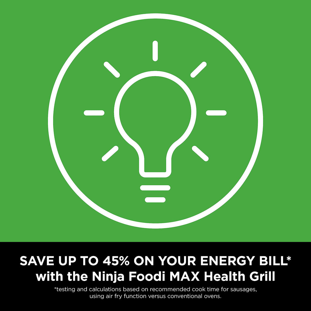 Ninja Foodi MAX Health Grill & Air Fryer with Digital Cooking Probe, 6-in-1; Grill, Fry, Bake