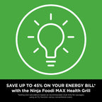 Ninja Foodi MAX Health Grill & Air Fryer with Digital Cooking Probe, 6-in-1; Grill, Fry, Bake