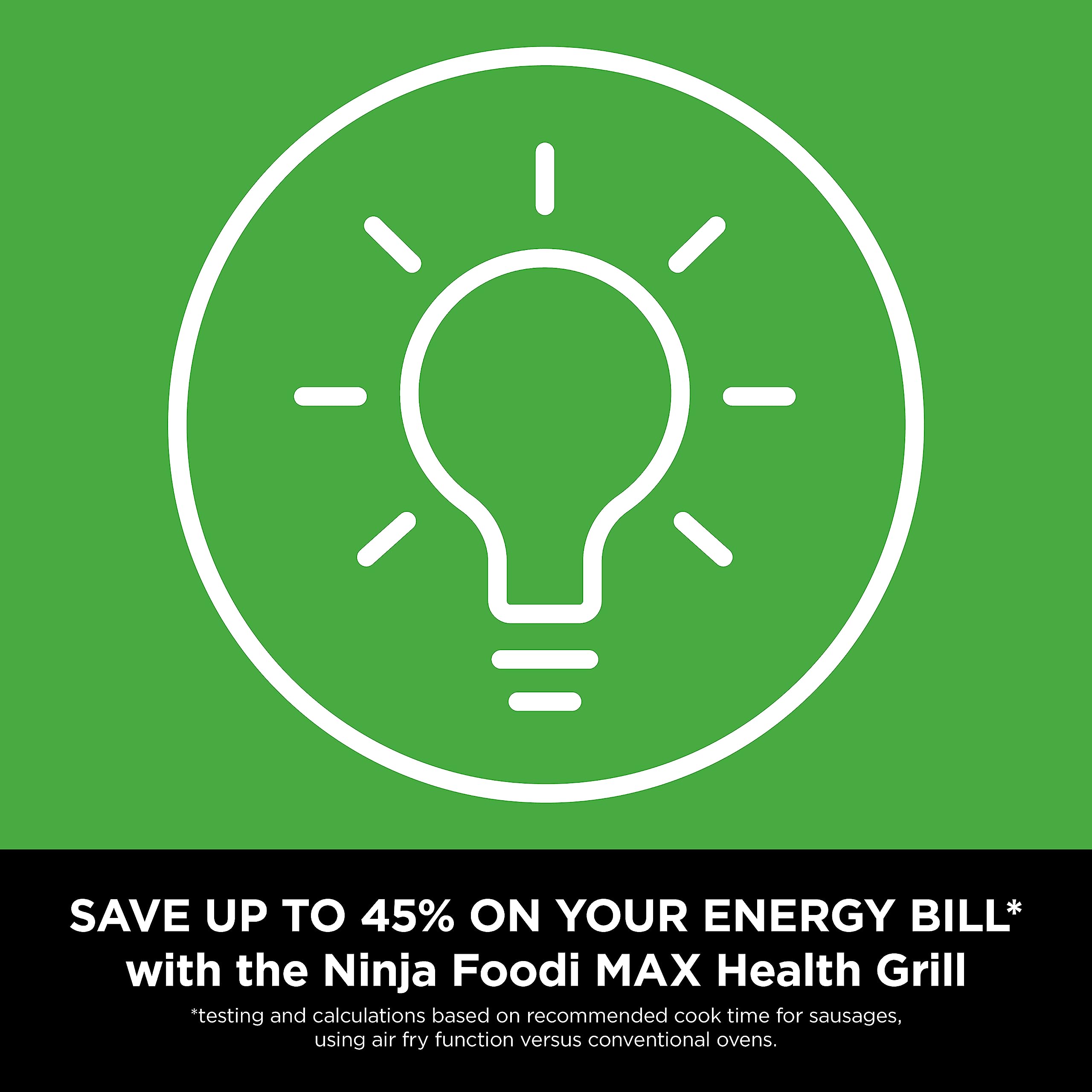 Ninja Foodi MAX Health Grill & Air Fryer with Digital Cooking Probe, 6-in-1; Grill, Fry, Bake