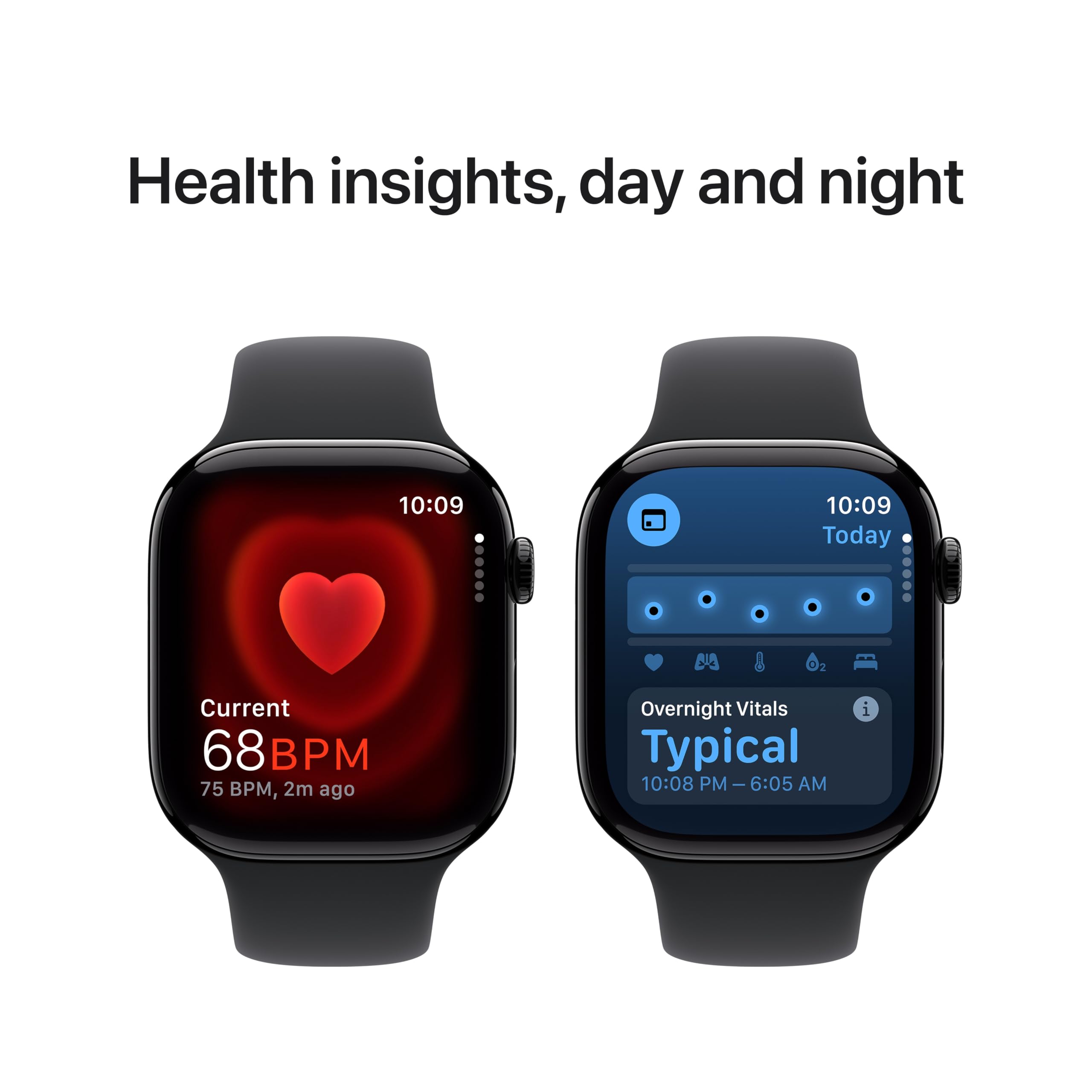 Apple Watch Series 10 GPS 46 mm Smartwatch with Jet Black Aluminium Case