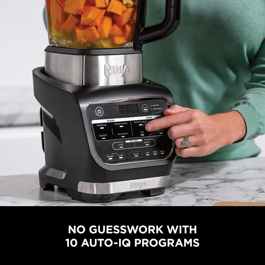 Ninja Foodi Blender & Soup Maker, 10 Auto-iQ Programs, 1.7L Glass Jug, Hot & Cold Blender