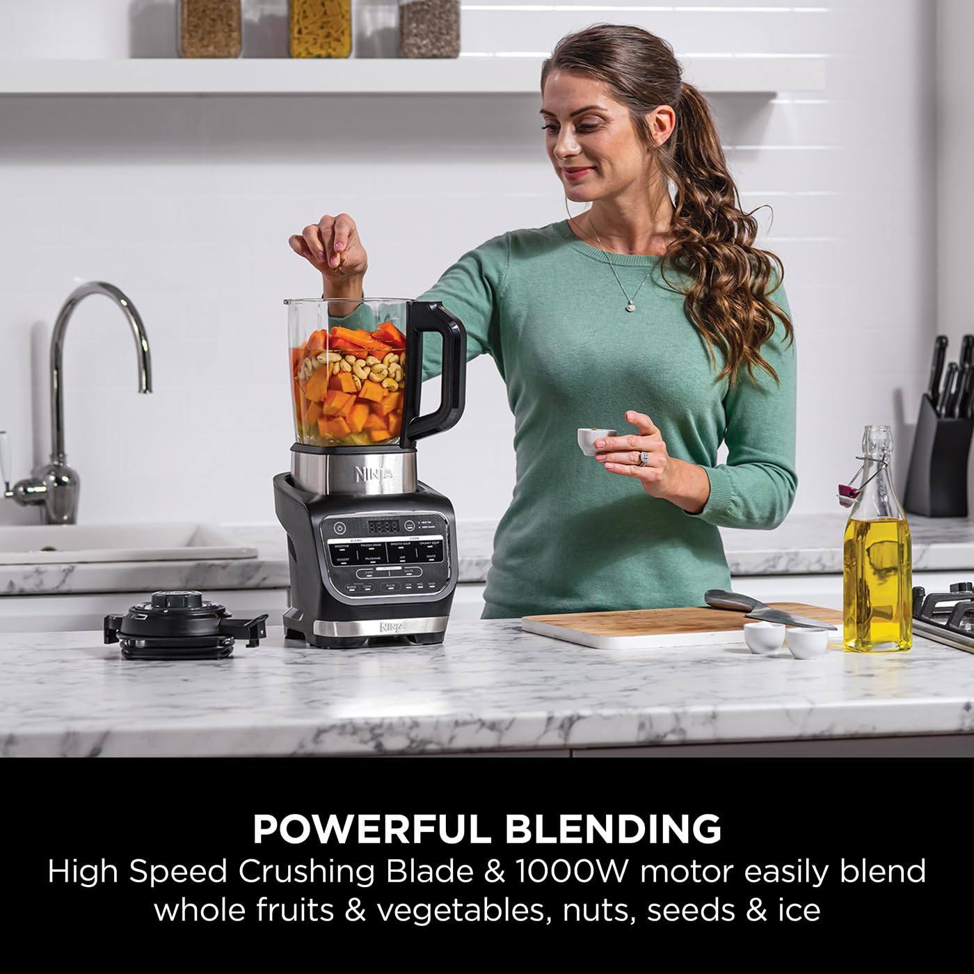 Ninja Foodi Blender & Soup Maker, 10 Auto-iQ Programs, 1.7L Glass Jug, Hot & Cold Blender