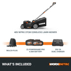 Worx WG737E 40V 37cm Cordless Lawnmower – Ideal for Medium to Large Gardens (300-550㎡)
