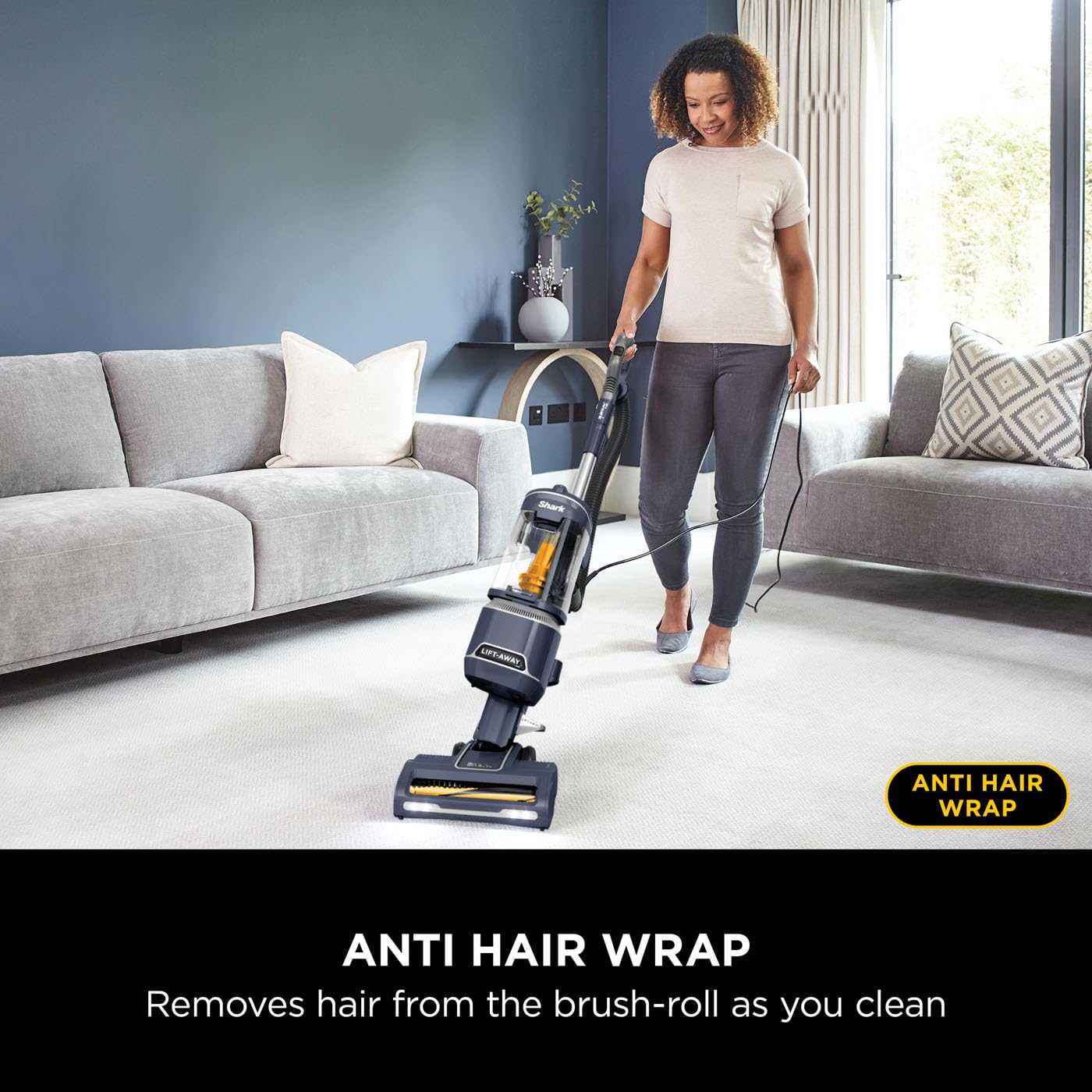 Shark Corded Upright Vacuum Cleaner 1.1L with Anti Hair Wrap Technology, LED Headlights, Lift-Away, Anti-Allergen