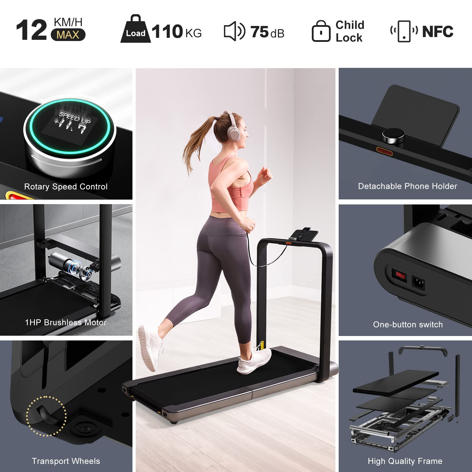 WalkingPad X21 Treadmill 918W Double Folding Treadmill for Home