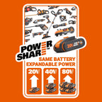 Worx WG737E 40V 37cm Cordless Lawnmower – Ideal for Medium to Large Gardens (300-550㎡)