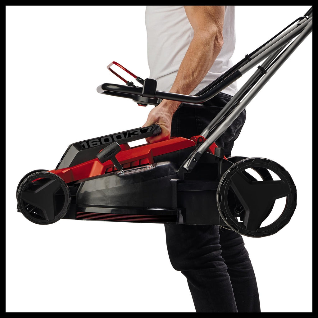 Einhell 1600W Electric Lawn Mower, 37cm Cutting Width, 38L Large Capacity Grass Box