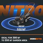 Worx WG737E 40V 37cm Cordless Lawnmower – Ideal for Medium to Large Gardens (300-550㎡)