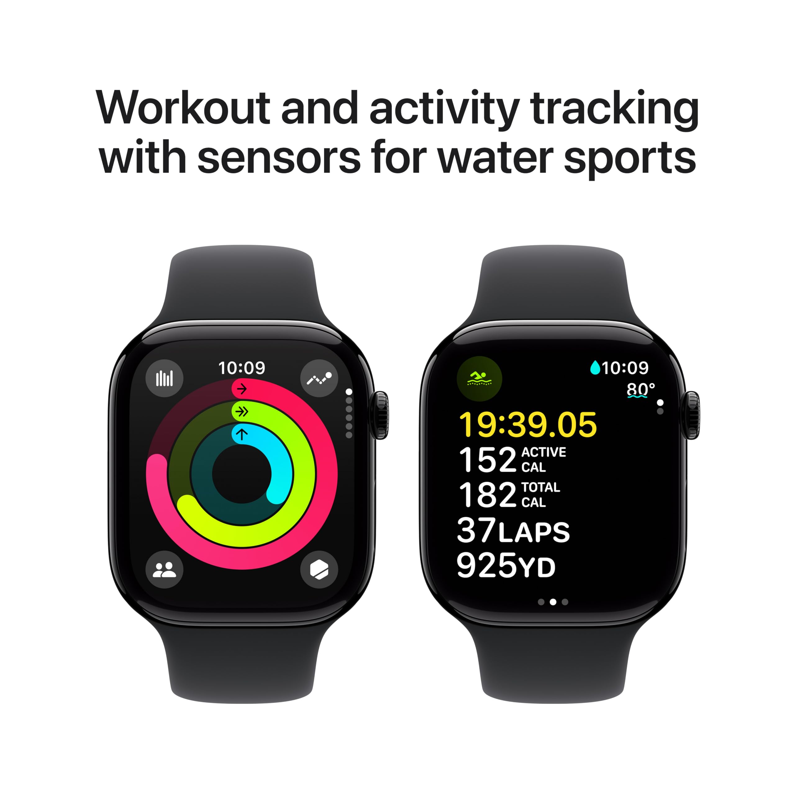 Apple Watch Series 10 GPS 46 mm Smartwatch with Jet Black Aluminium Case