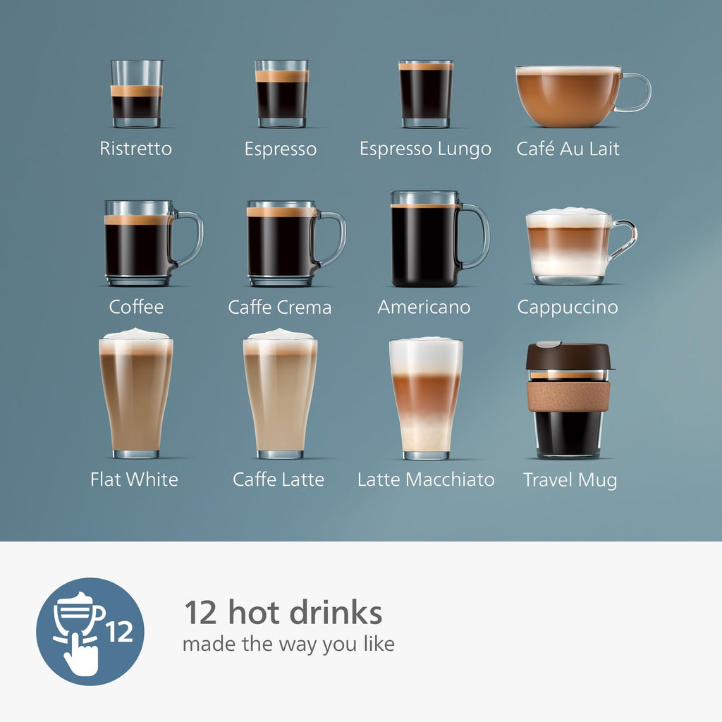 Philips 5400 Series Fully Automatic Espresso Machine - 12 Coffees, Easy-To-Clean LatteGo Milk System