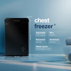 Fridgemaster MCF96EB 95L Chester Freezer 4 Star Freezer Rating - 47.9D x 54.6W x 85.4H cm Black - E Rated