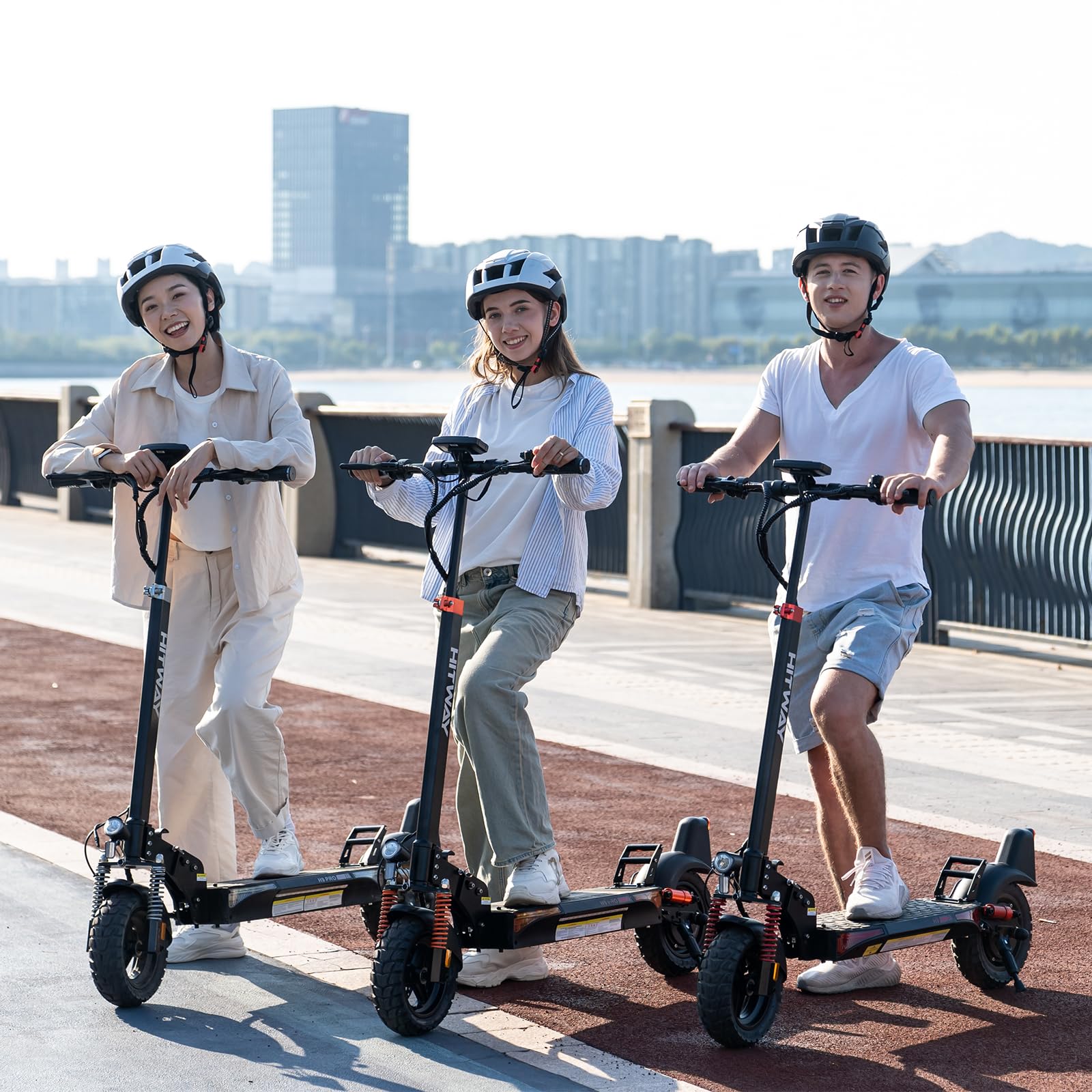 HITWAY Electric Scooter Adult 10 Inch, 15.6-27AH Battery 500W Motor