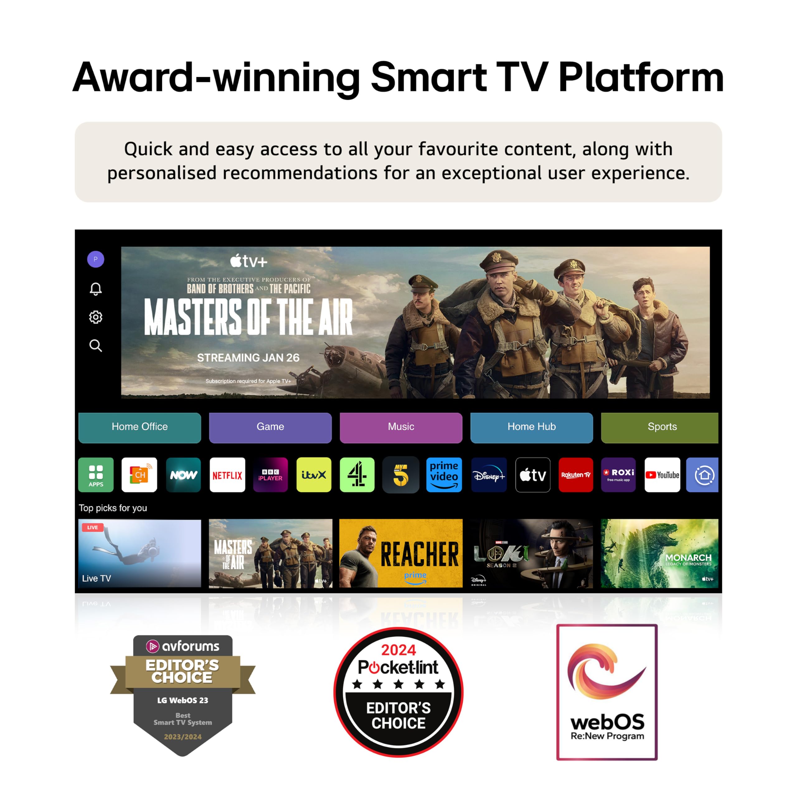 LG 43UT73006LA 43-Inch 4K UHD Smart TV, α5 AI Processor Gen7