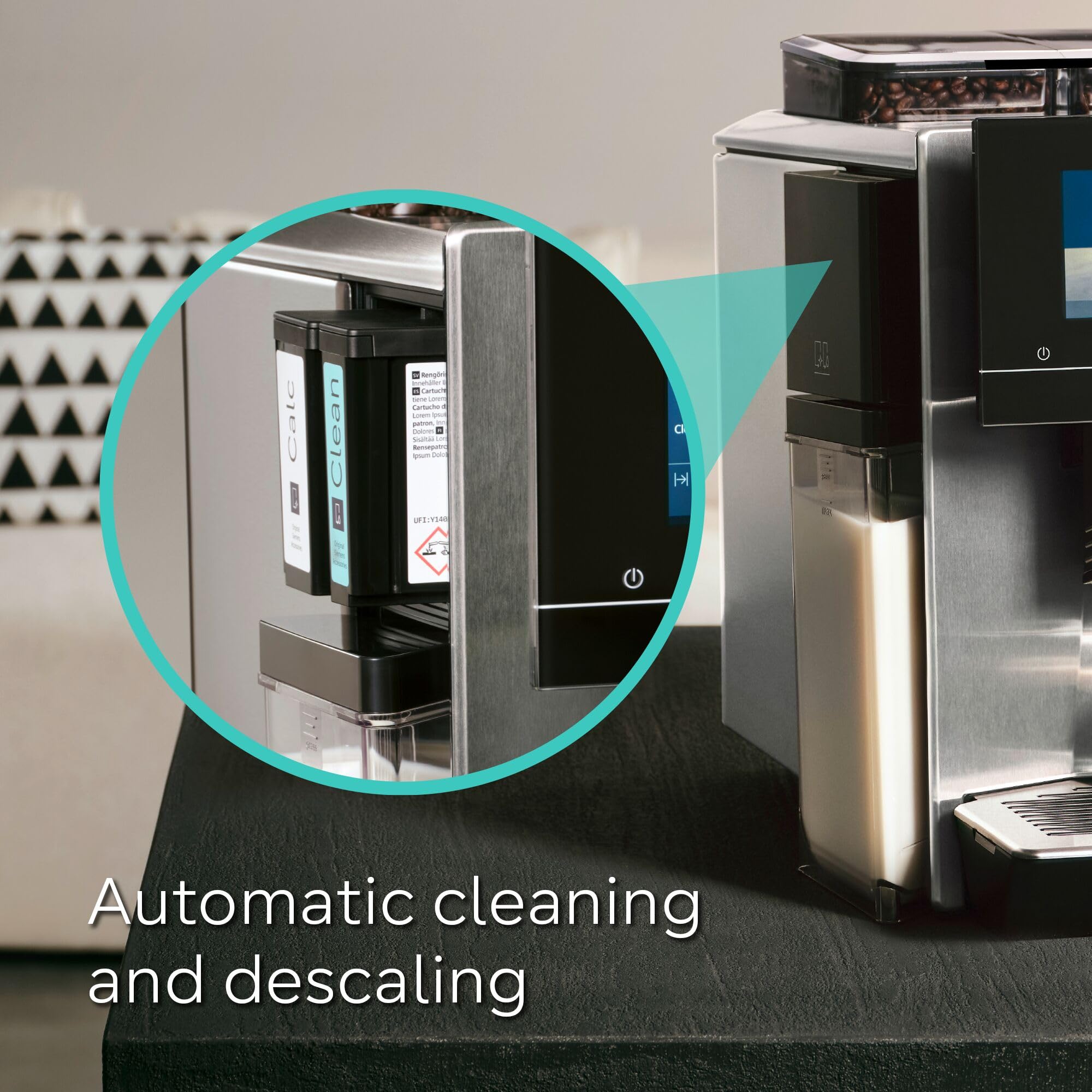 SIEMENS EQ900 Plus Fully Automatic Bean to Cup Coffee Machine, 6.8" Touch Screen Display