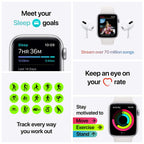 Apple Watch SE 2020 (GPS, 44MM) Space Grey Aluminium Case with Black Sport Band