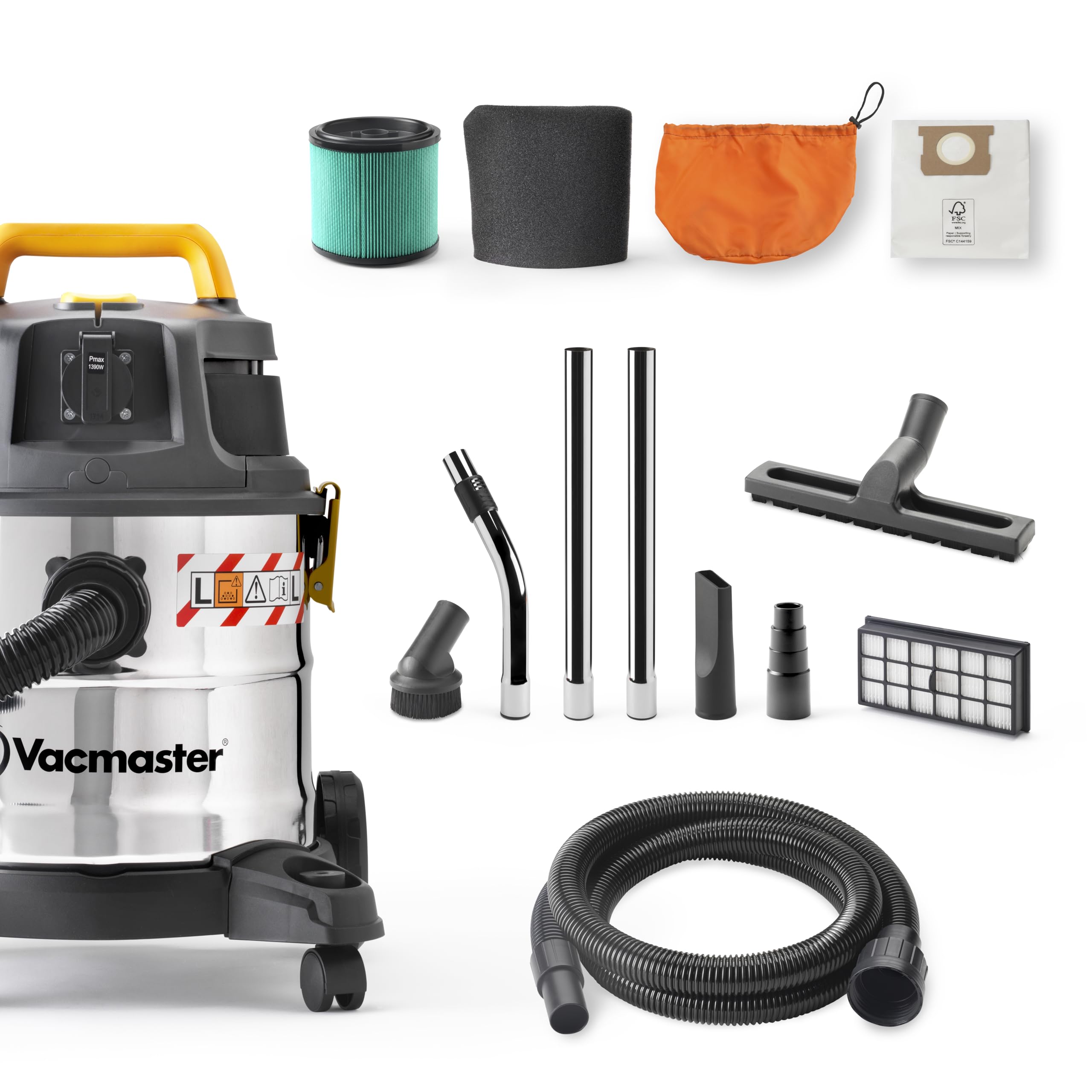 Vacmaster Wet and Dry Vacuum Cleaner 20L. 240V L Class Industrial Dust Extractor.
