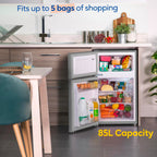 Russell Hobbs Undercounter Fridge Freezer 48cm Wide 85 Litre Total Capacity 61L/24L, LED Light