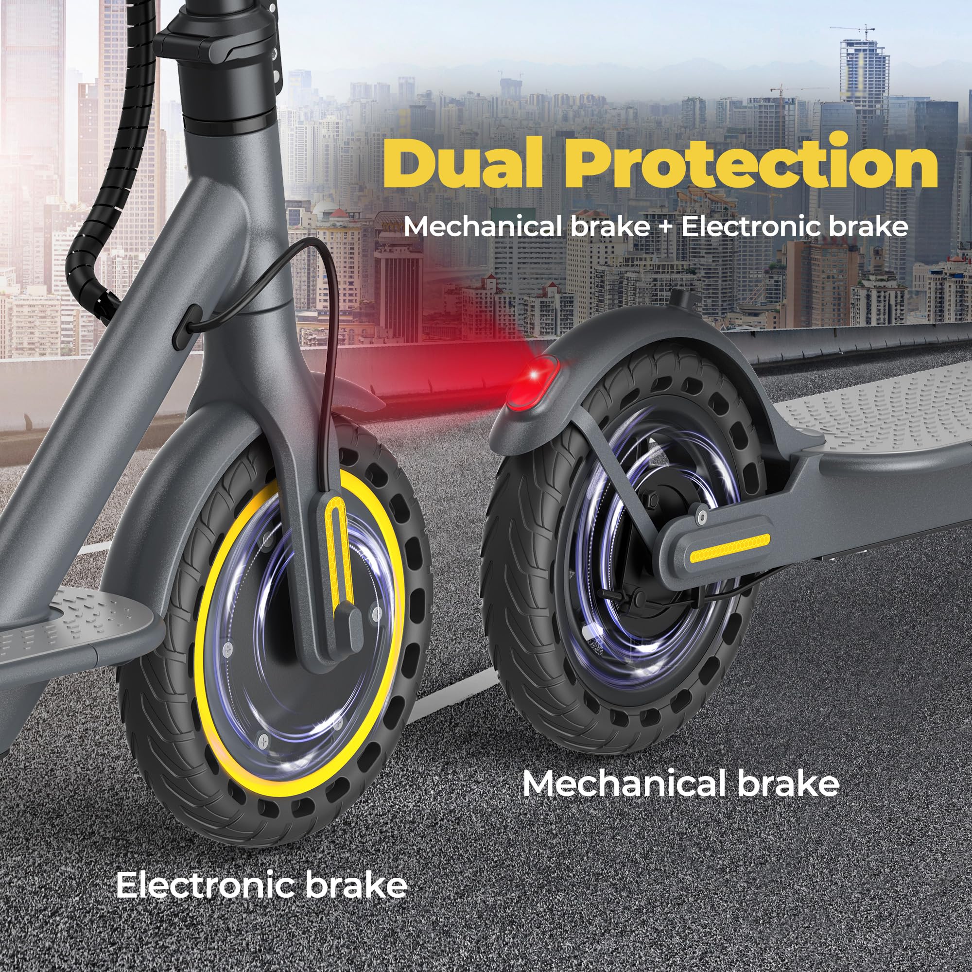 Riceel Electric Scooter, Max Speed 25 km/h, Max Range 20/30Km, 8.5" Solid Tire
