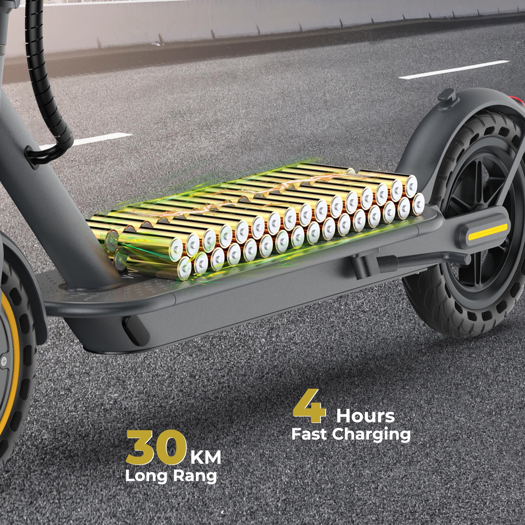 Riceel Electric Scooter, Max Speed 25 km/h, Max Range 20/30Km, 8.5" Solid Tire